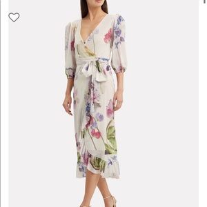 Ganni floral wrap dress